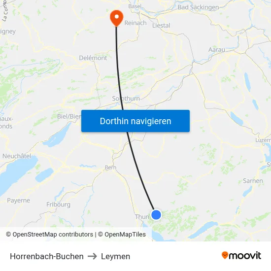 Horrenbach-Buchen to Leymen map