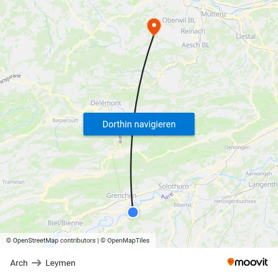 Arch to Leymen map