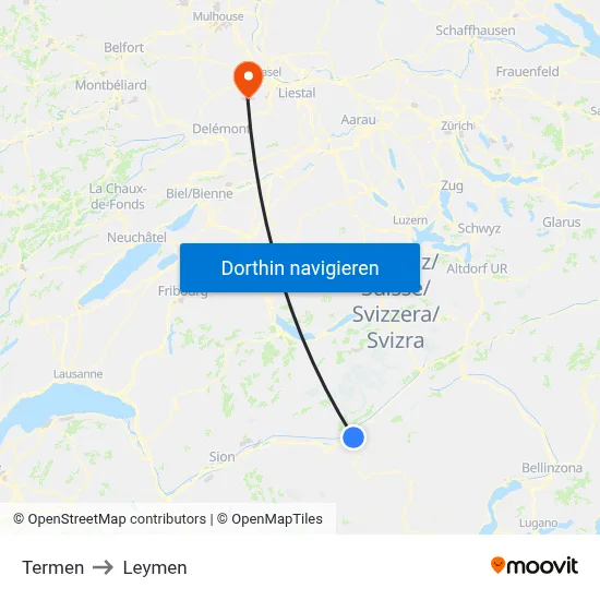 Termen to Leymen map