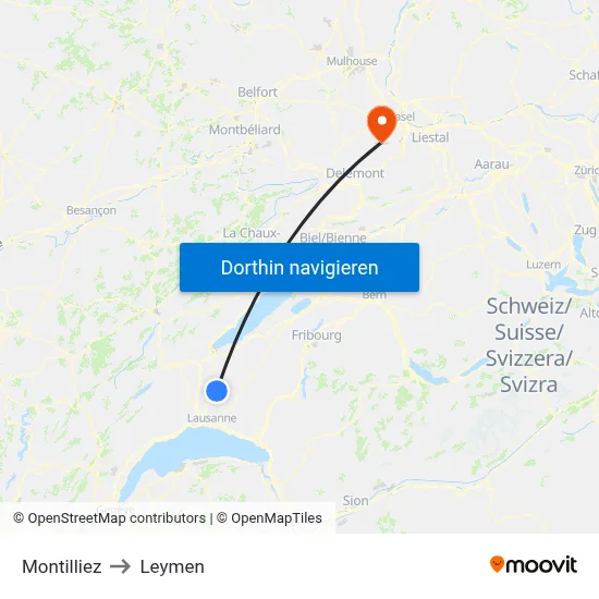 Montilliez to Leymen map