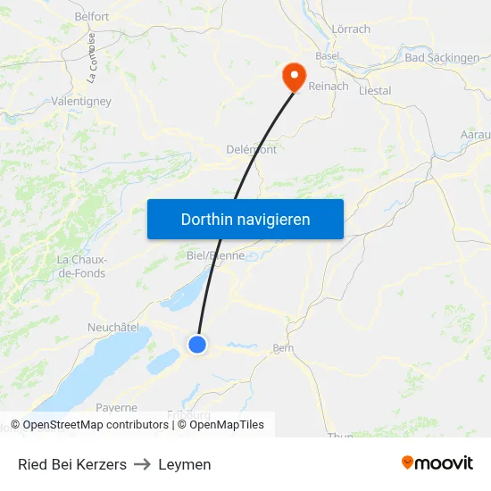Ried Bei Kerzers to Leymen map