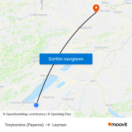 Treytorrens (Payerne) to Leymen map