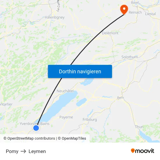 Pomy to Leymen map