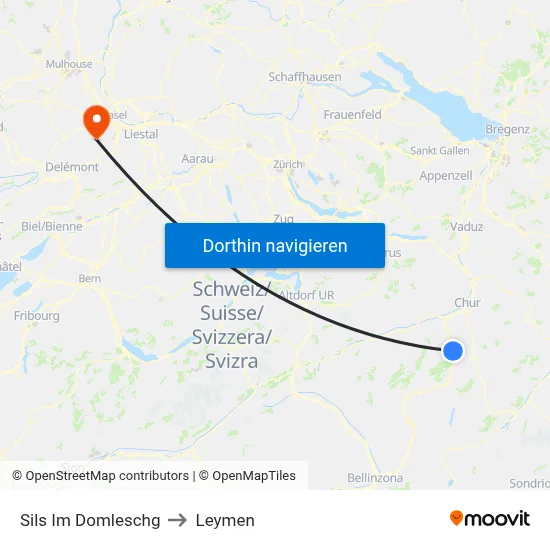 Sils Im Domleschg to Leymen map