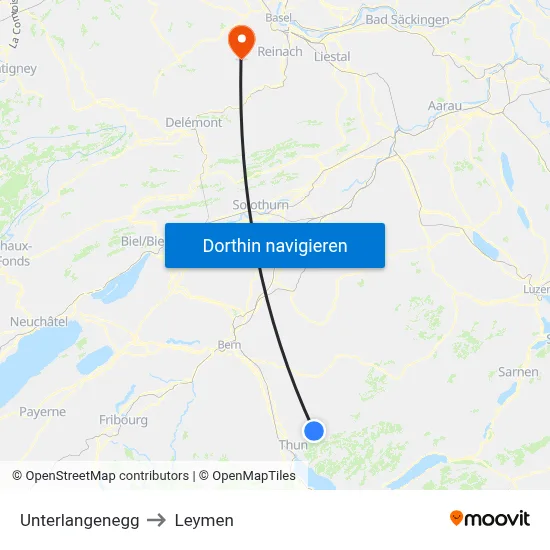 Unterlangenegg to Leymen map
