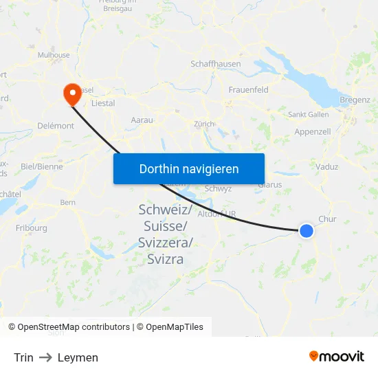 Trin to Leymen map