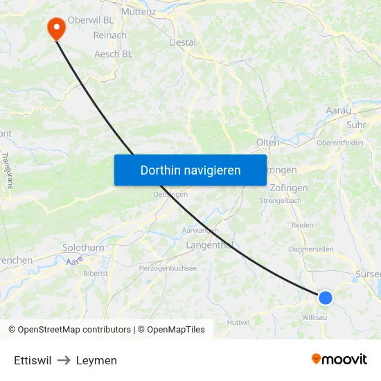 Ettiswil to Leymen map