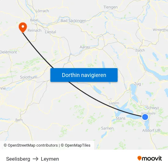 Seelisberg to Leymen map