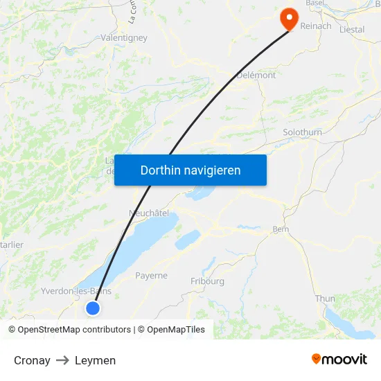 Cronay to Leymen map