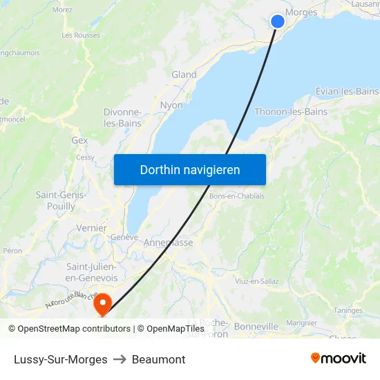 Lussy-Sur-Morges to Beaumont map
