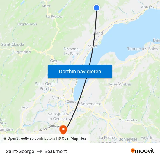 Saint-George to Beaumont map