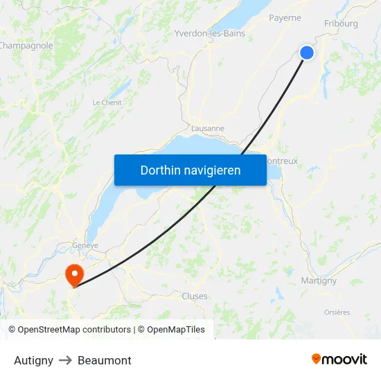 Autigny to Beaumont map