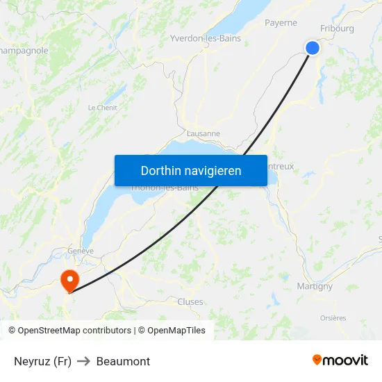 Neyruz (Fr) to Beaumont map