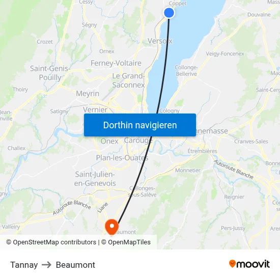 Tannay to Beaumont map