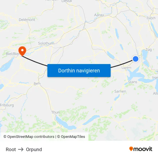 Root to Orpund map