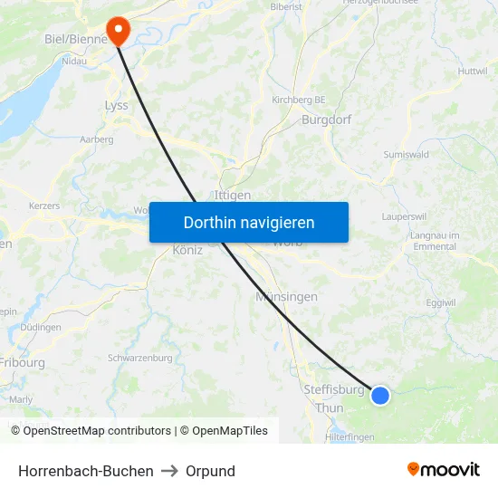 Horrenbach-Buchen to Orpund map