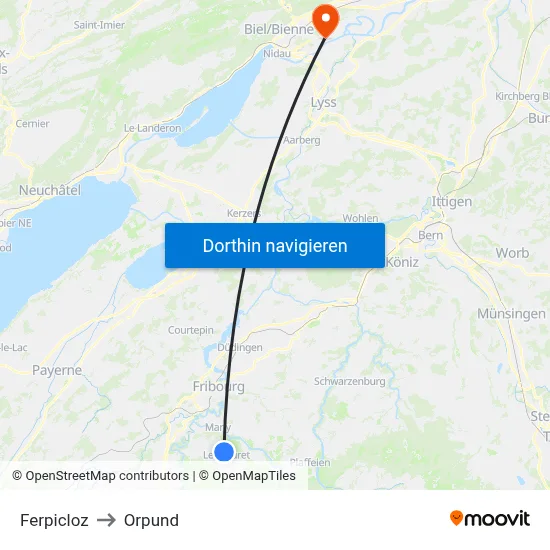 Ferpicloz to Orpund map