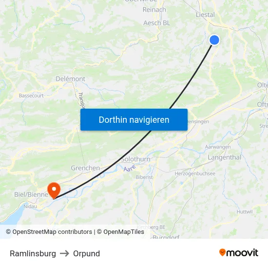 Ramlinsburg to Orpund map