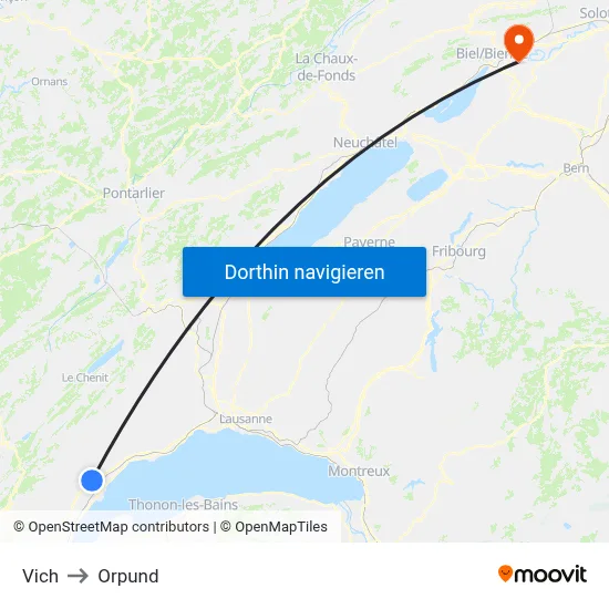 Vich to Orpund map