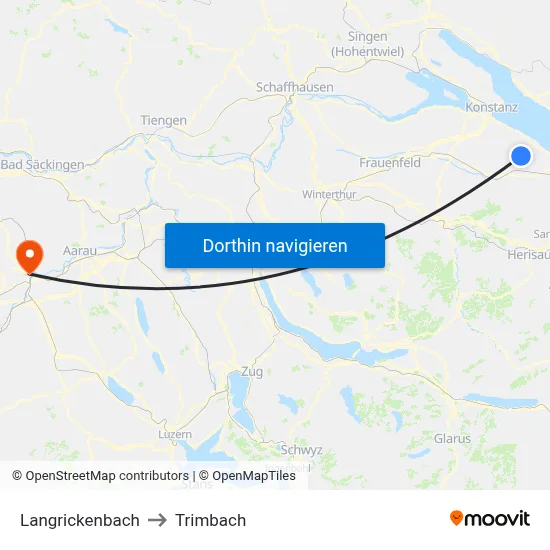 Langrickenbach to Trimbach map