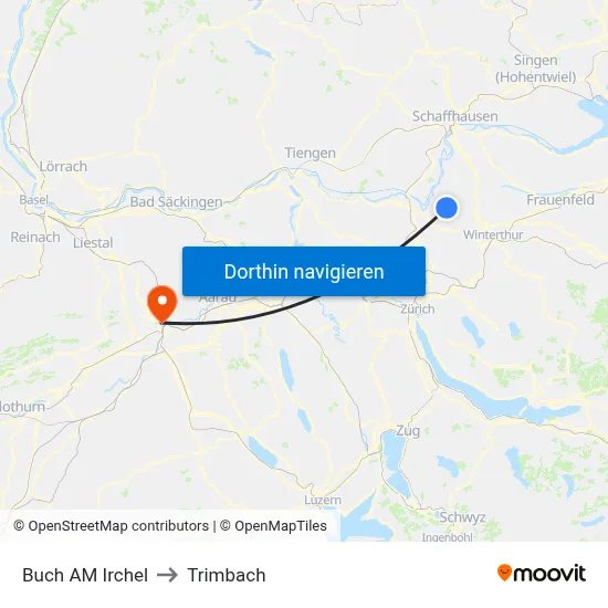 Buch AM Irchel to Trimbach map