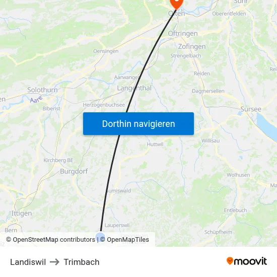 Landiswil to Trimbach map