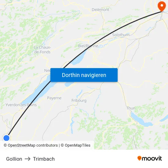 Gollion to Trimbach map