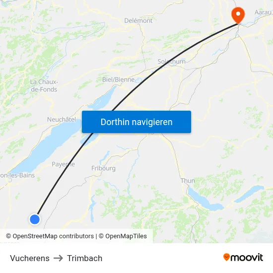 Vucherens to Trimbach map