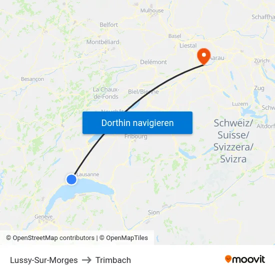 Lussy-Sur-Morges to Trimbach map