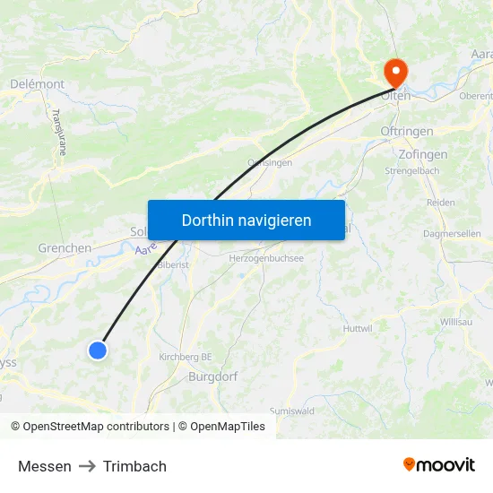 Messen to Trimbach map