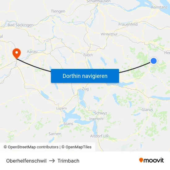 Oberhelfenschwil to Trimbach map