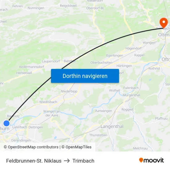 Feldbrunnen-St. Niklaus to Trimbach map