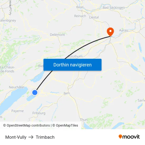 Mont-Vully to Trimbach map