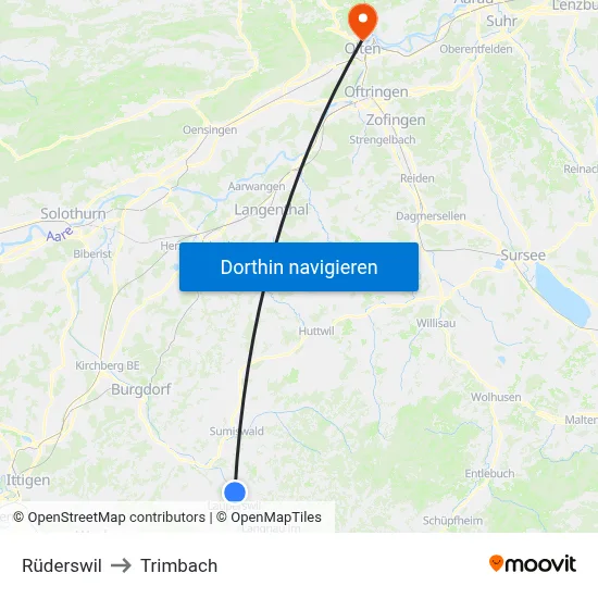 Rüderswil to Trimbach map