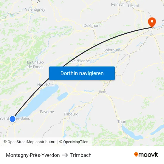 Montagny-Près-Yverdon to Trimbach map