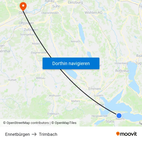Ennetbürgen to Trimbach map