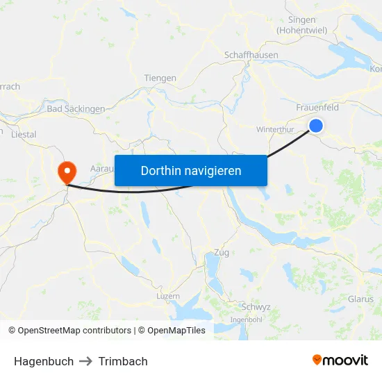 Hagenbuch to Trimbach map
