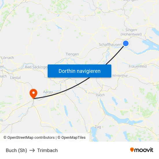 Buch (Sh) to Trimbach map
