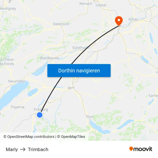 Marly to Trimbach map