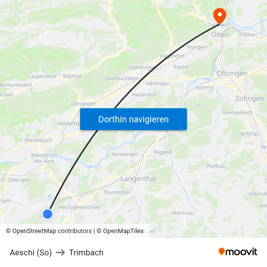 Aeschi (So) to Trimbach map