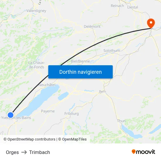 Orges to Trimbach map