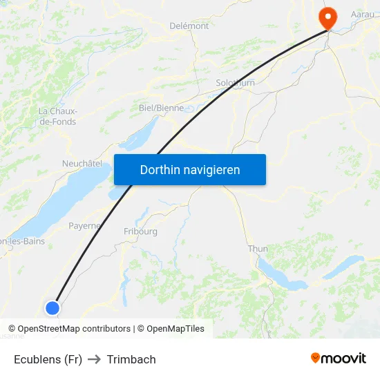 Ecublens (Fr) to Trimbach map