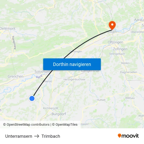 Unterramsern to Trimbach map
