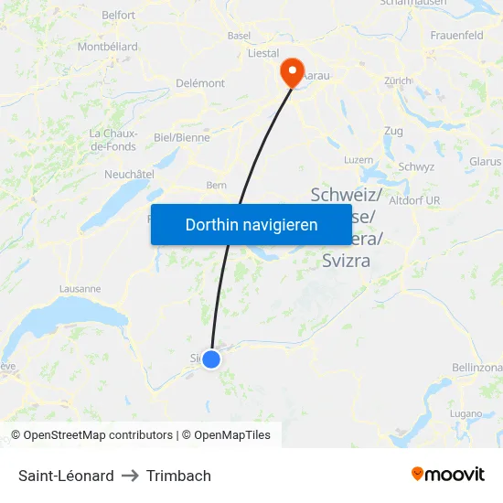 Saint-Léonard to Trimbach map