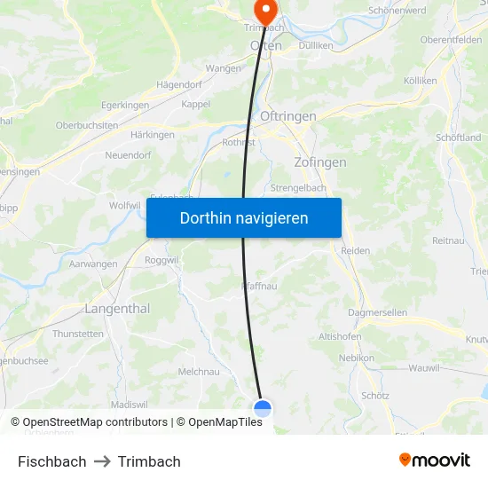 Fischbach to Trimbach map