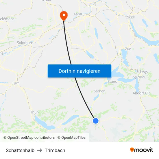Schattenhalb to Trimbach map