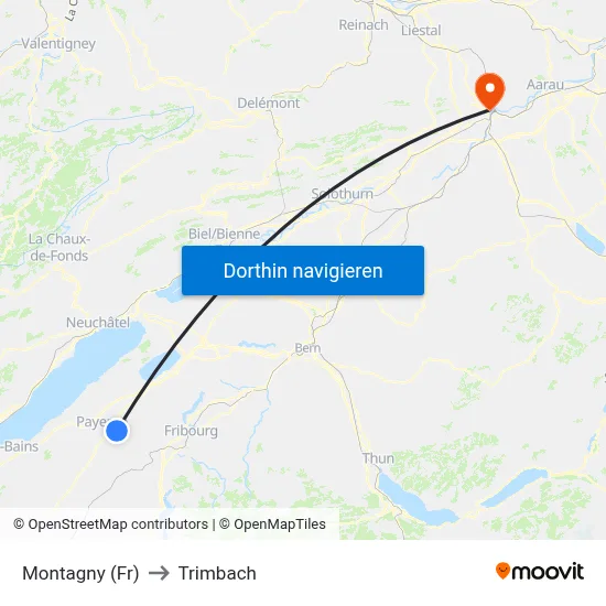 Montagny (Fr) to Trimbach map