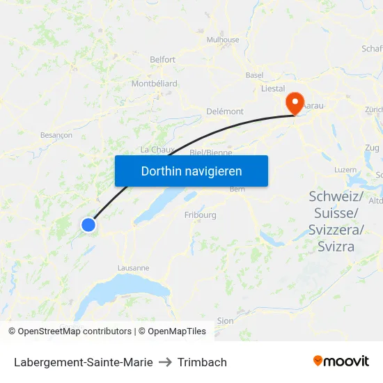 Labergement-Sainte-Marie to Trimbach map