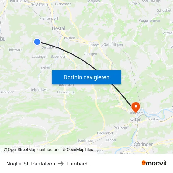 Nuglar-St. Pantaleon to Trimbach map