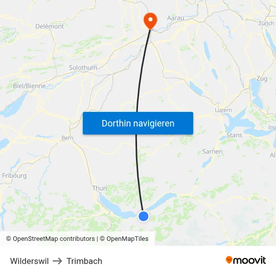 Wilderswil to Trimbach map